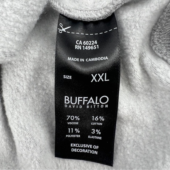 Buffalo David Bitton Gray Fleece Lined Hoodie Sweatshirt Size XXL Women’s - Picture 5 of 5